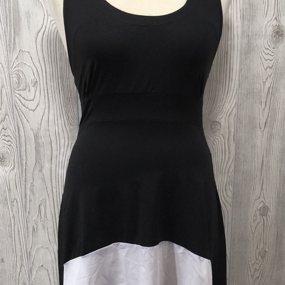 ALLEGRA K Black & White Sleeveless Fishtail Dress Size Medium - Picture 4 of 11